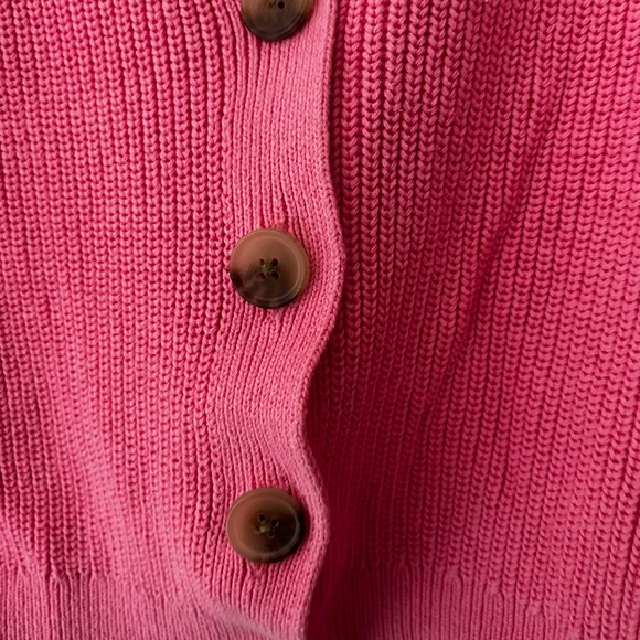 Old Navy XS Vibrant Pink Cardigan Button Up Cotton Sweater - Picture 3 of 5